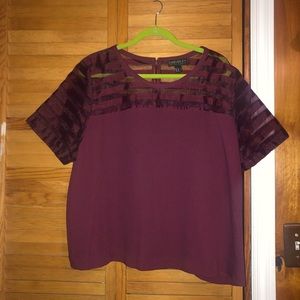 Plus Size Burgundy Dressy Top